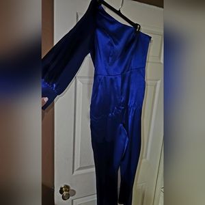 Royal blue jumpsuit.